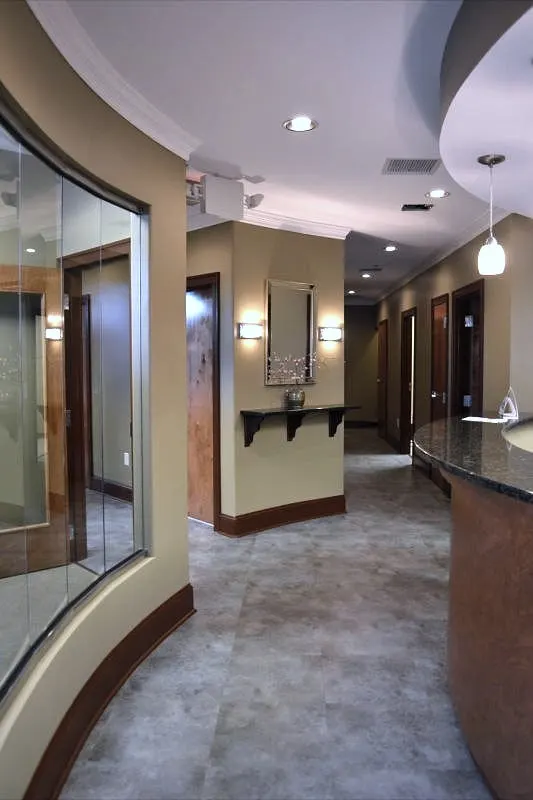 Reception desk and front hall inside Infinite Smiles